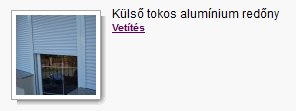 Külső tokos alumínium redőny